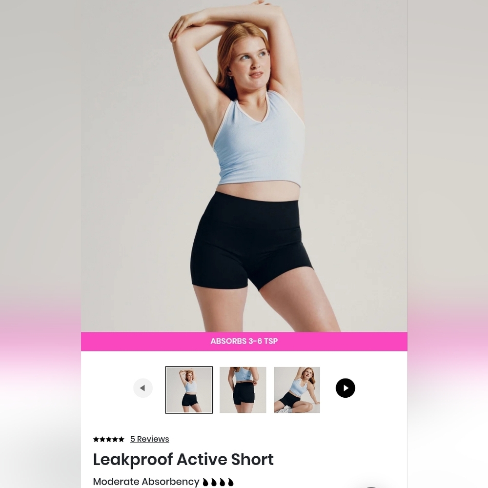 Knix Leakprood Active Shorts - Black